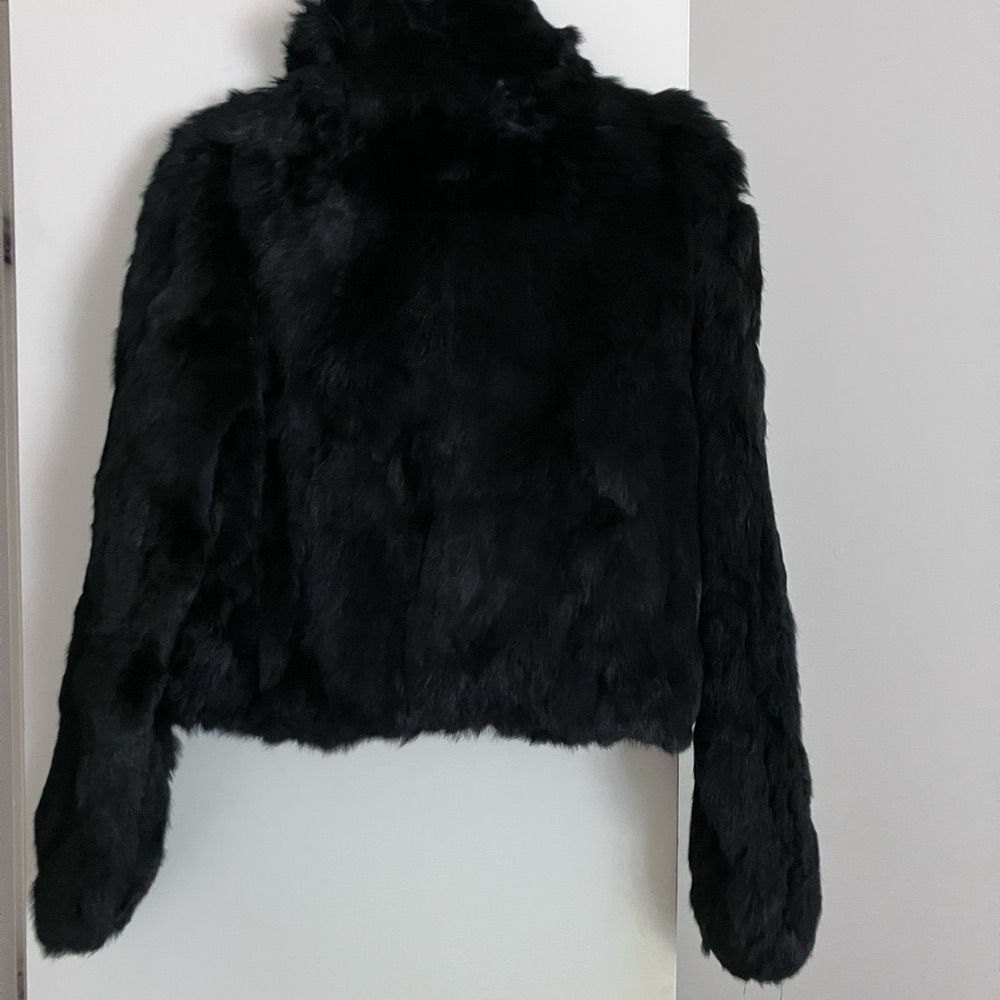 Elegant Black Faux Fur Jacket